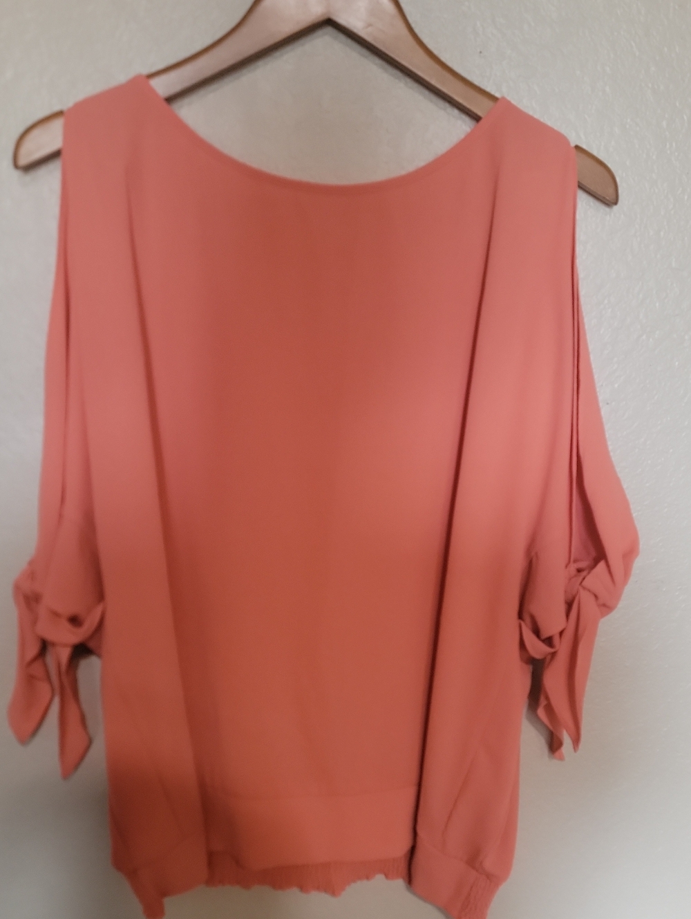 Women's Coral Cold-Shoulder Blouse